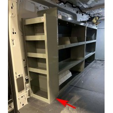 Storage End Shelf Tower - Full Size Vans Standard Roof - 40"H x 9"D x 13W